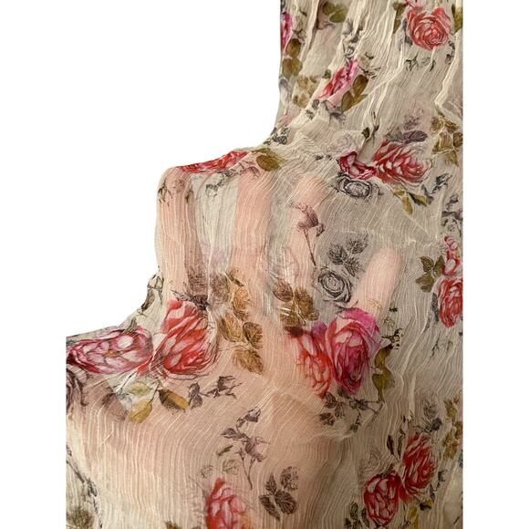 sundance - NWT - womens flowy foral button up long sleeve top - XS - Picture 7 of 9